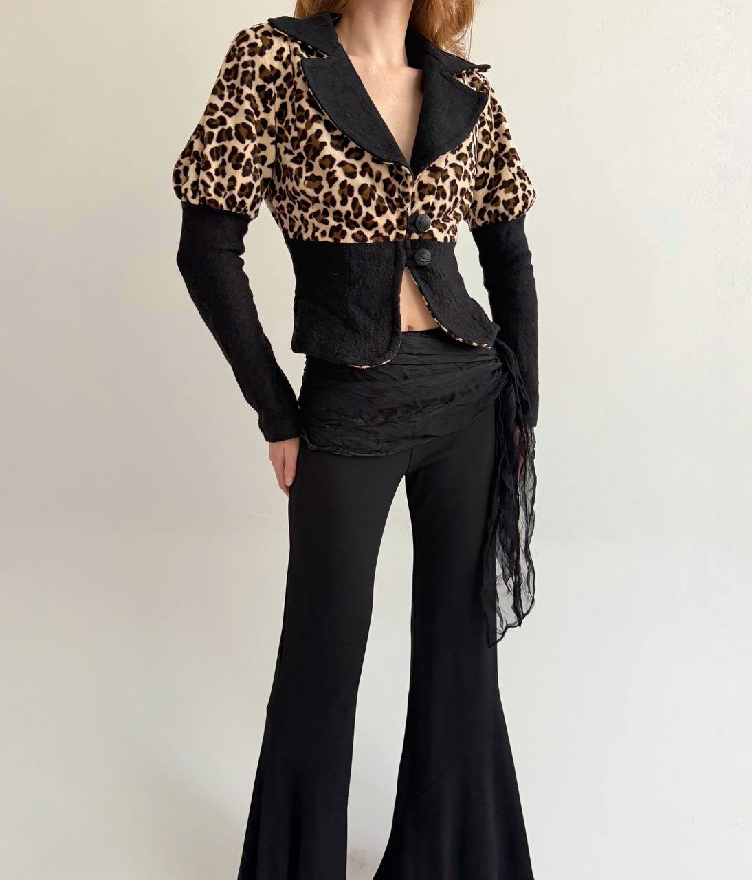 Vintage leopard printed blazer