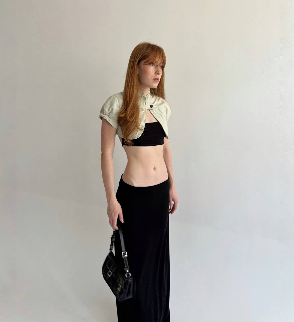 Vintage genuine leather cropped bolero