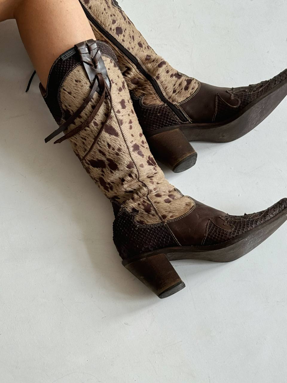 Vintage pony hair cowboy boots