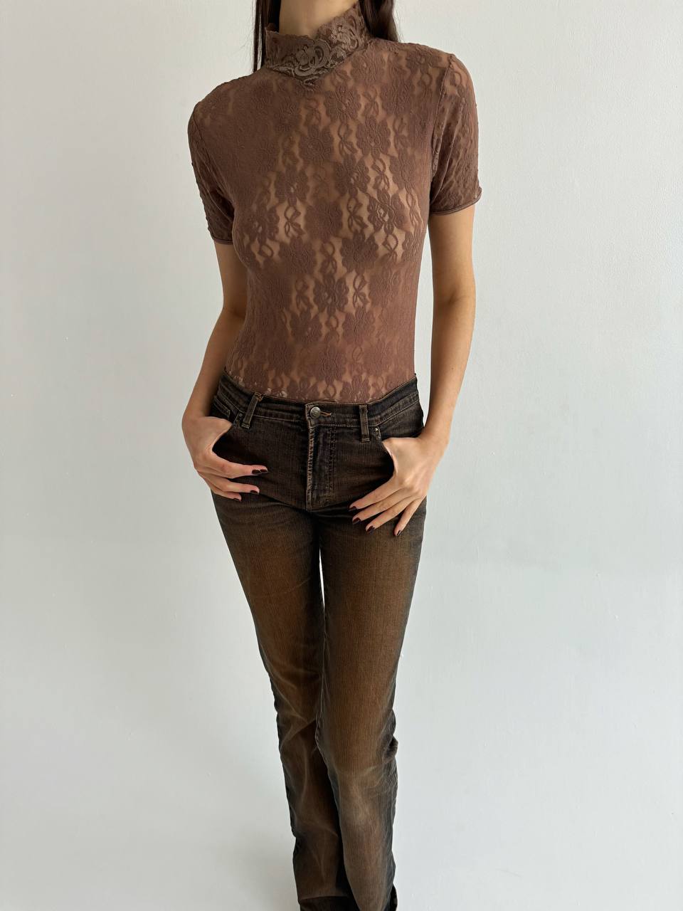 Vintage brown lace body