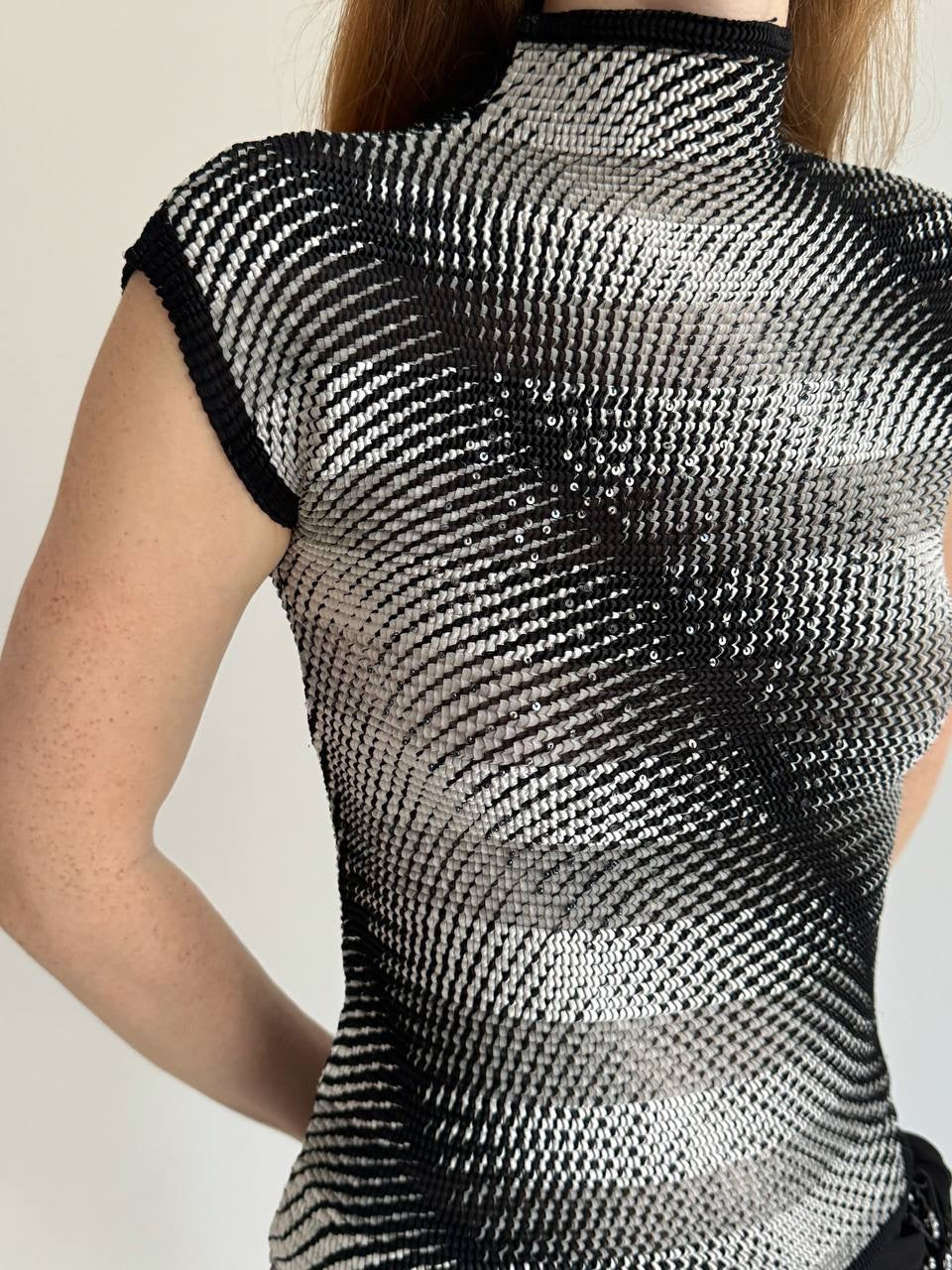 Vintage pleated crinkle blouse