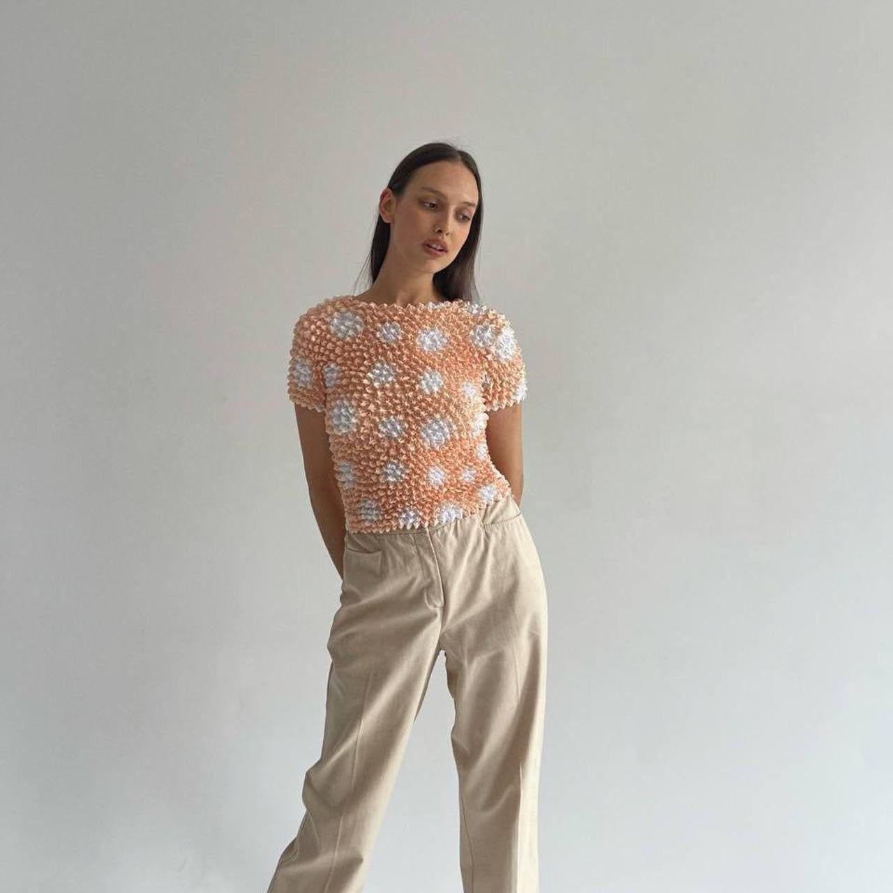 Vintage Escada checked beige pants