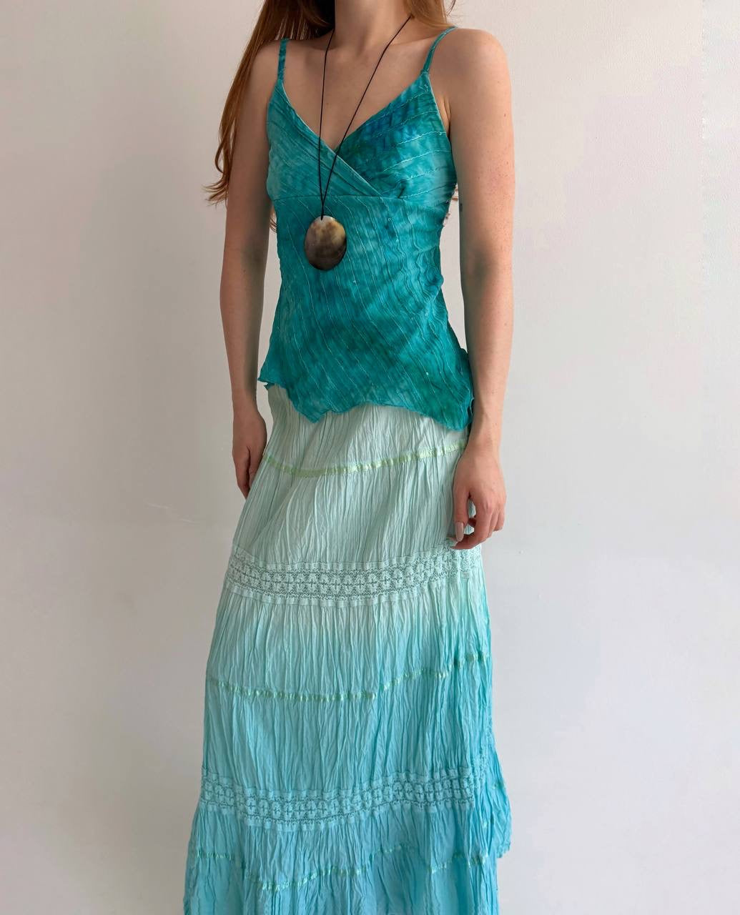 Vintage asymmetrical cami top with sequins
