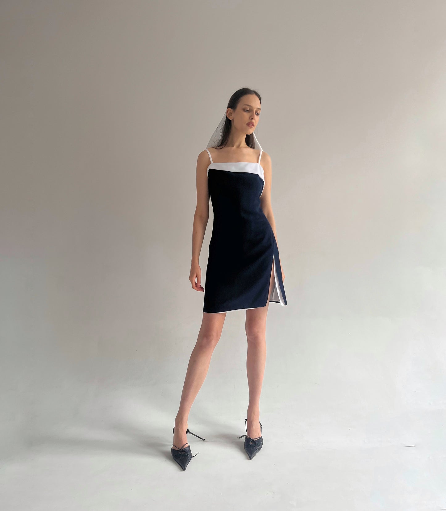 Vintage La Perla navy blue mini dress