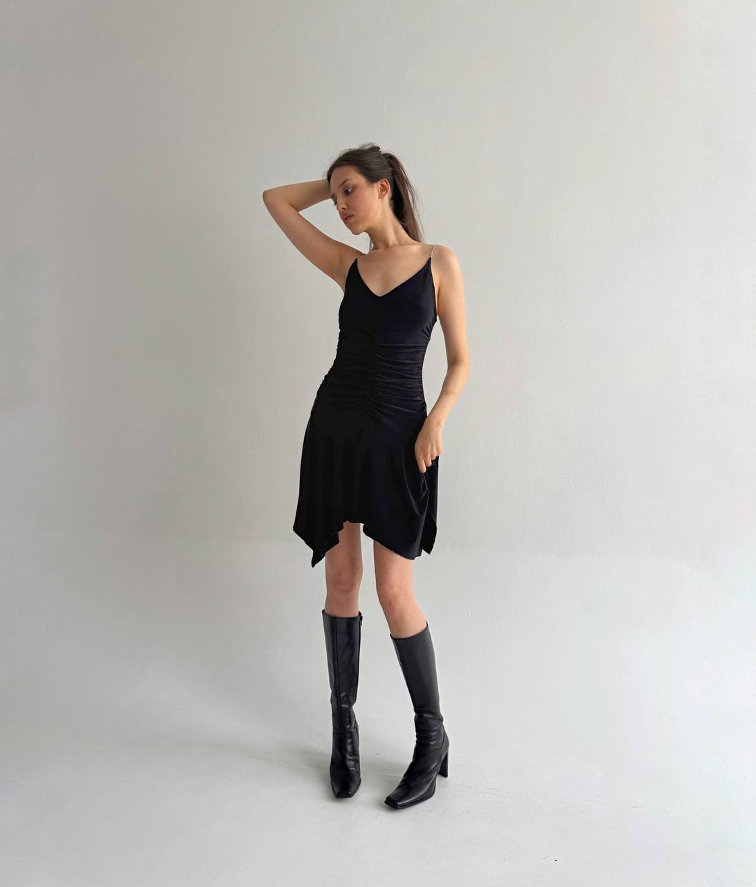Vintage Y2K black chain straps dress