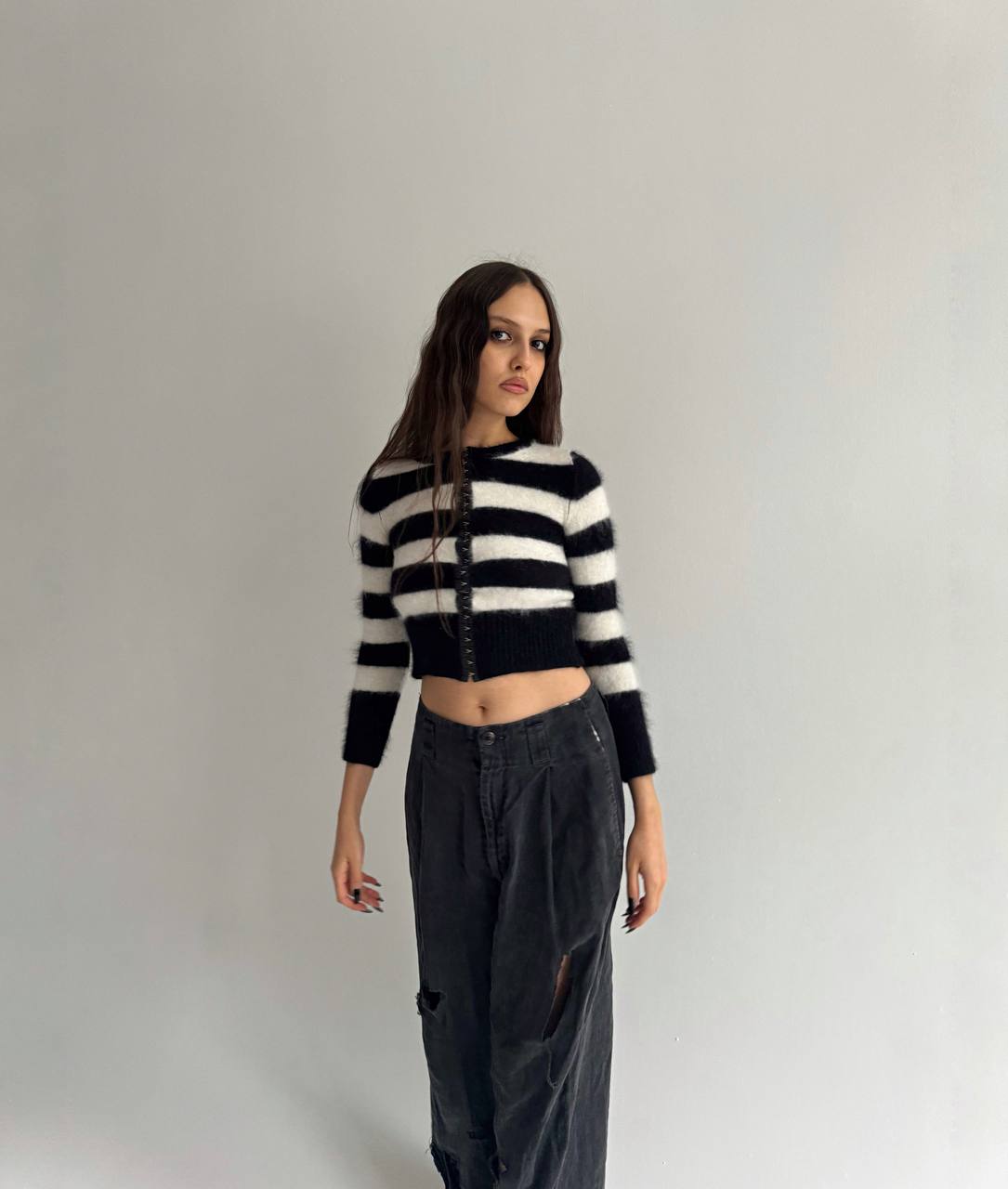 Dolce & Gabbana angora striped cardigan