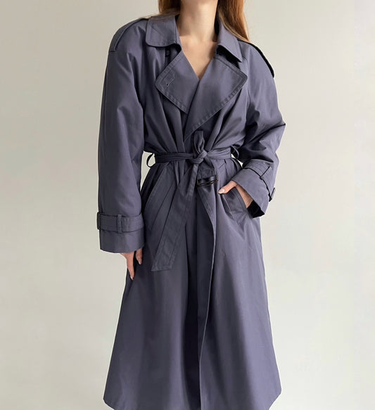 Vintage oversized trench coat with detachable warm lining