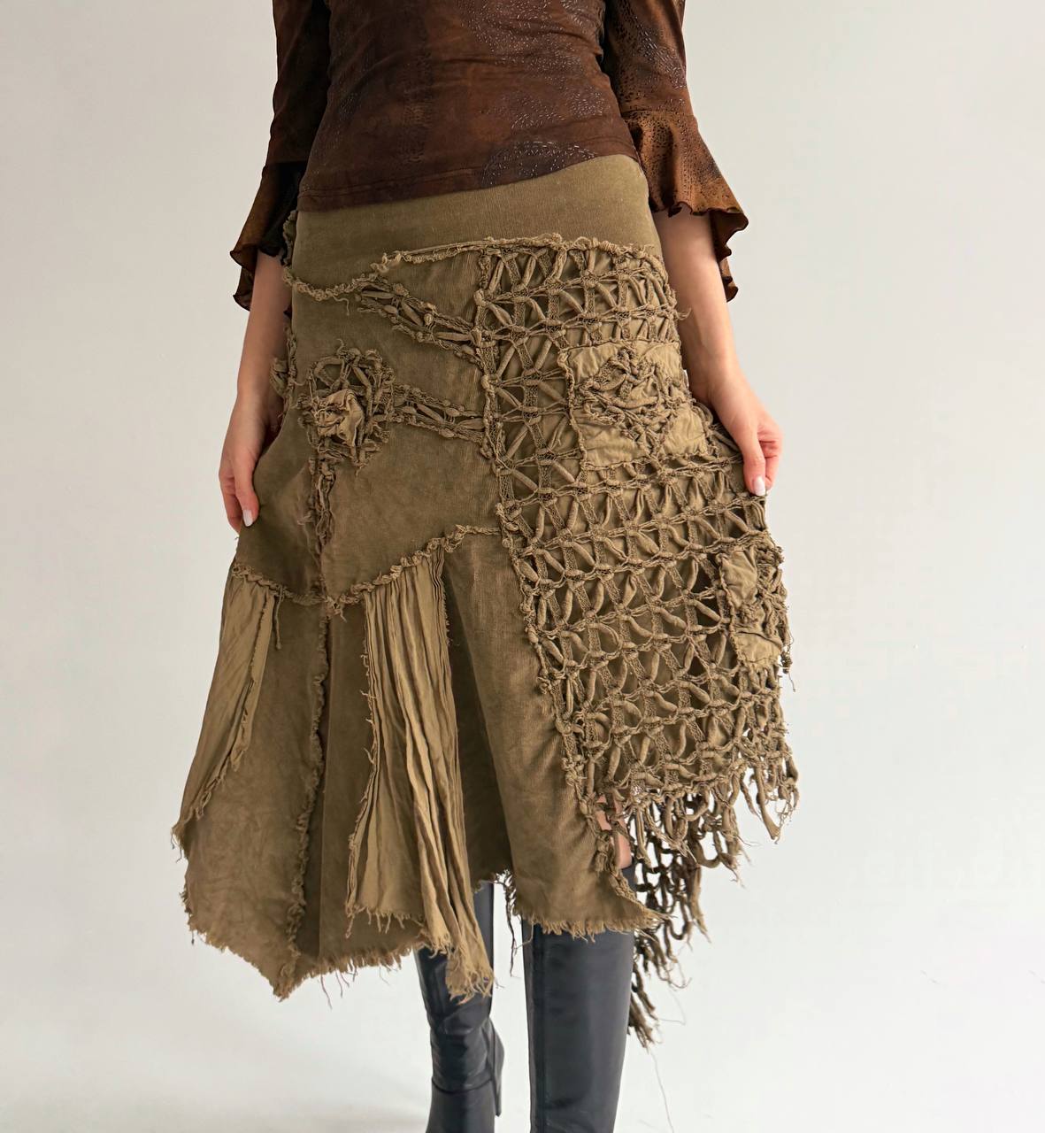 Vintage asymmetrical cotton skirt