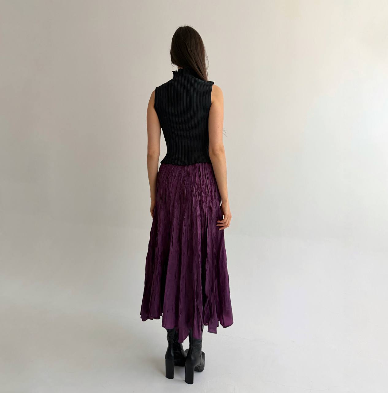 Vintage purple pleated skirt