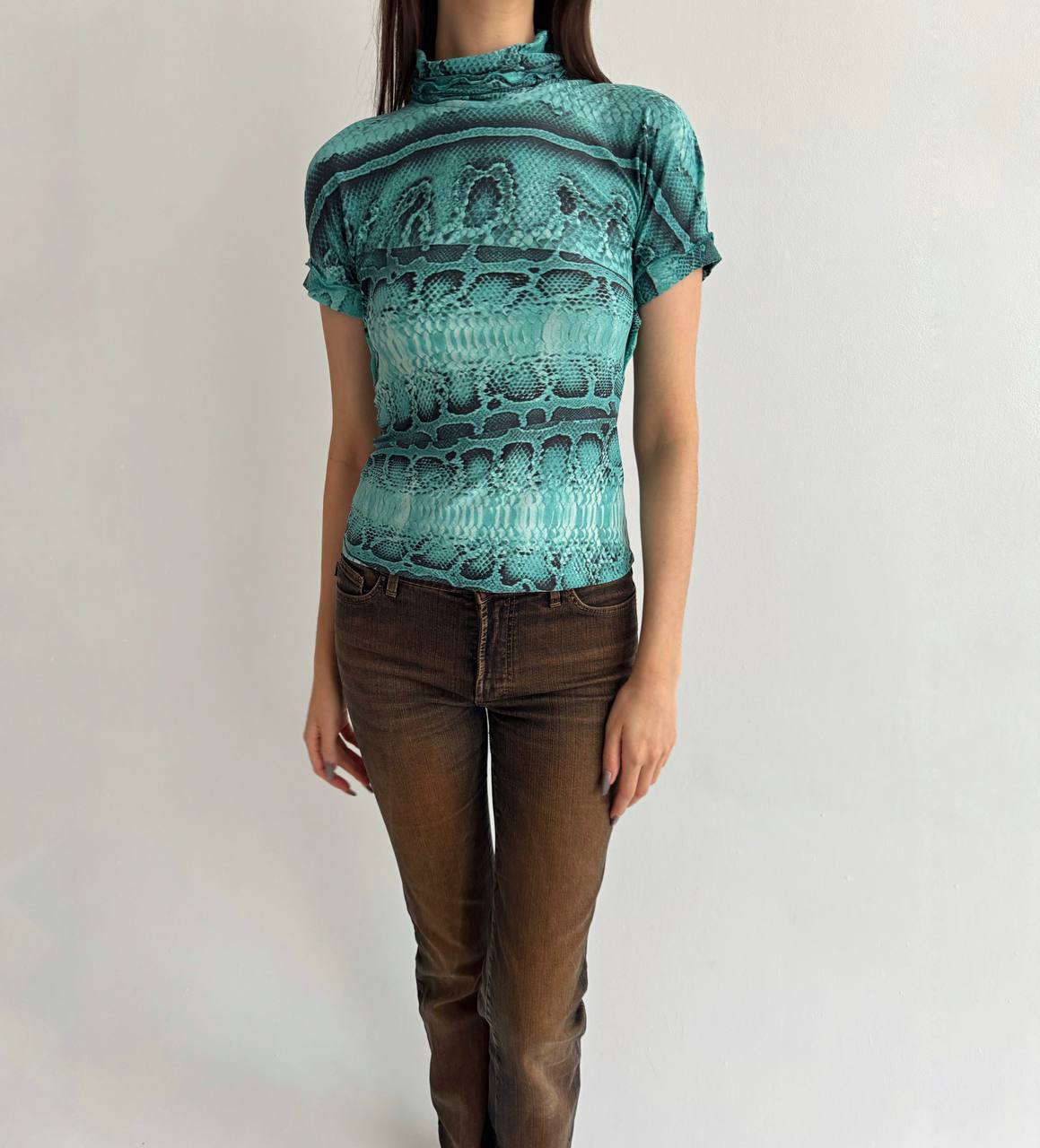 Vintage Just Cavalli turquoise blouse