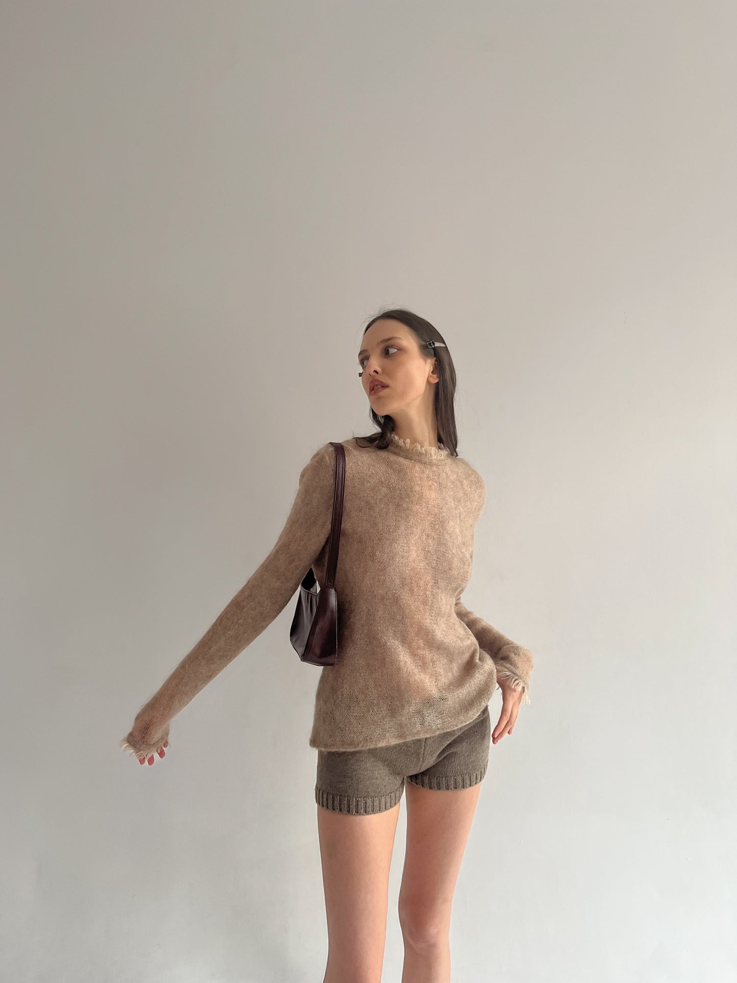 Roberto Cavalli mohair beige oversized sweater