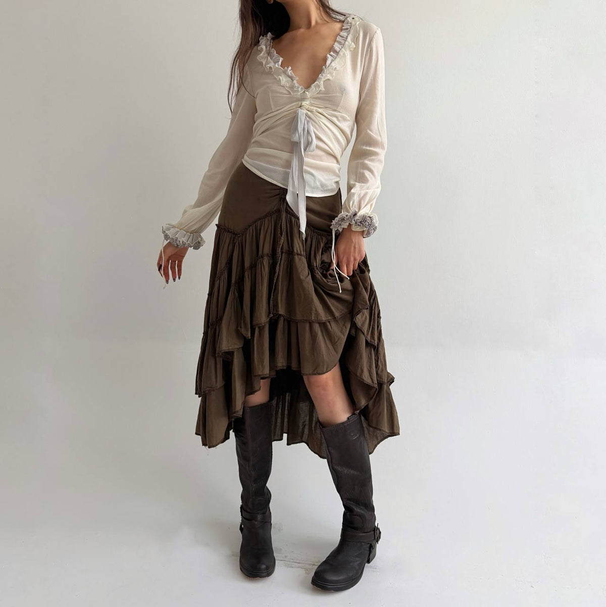 Vintage cotton ruffled skirt