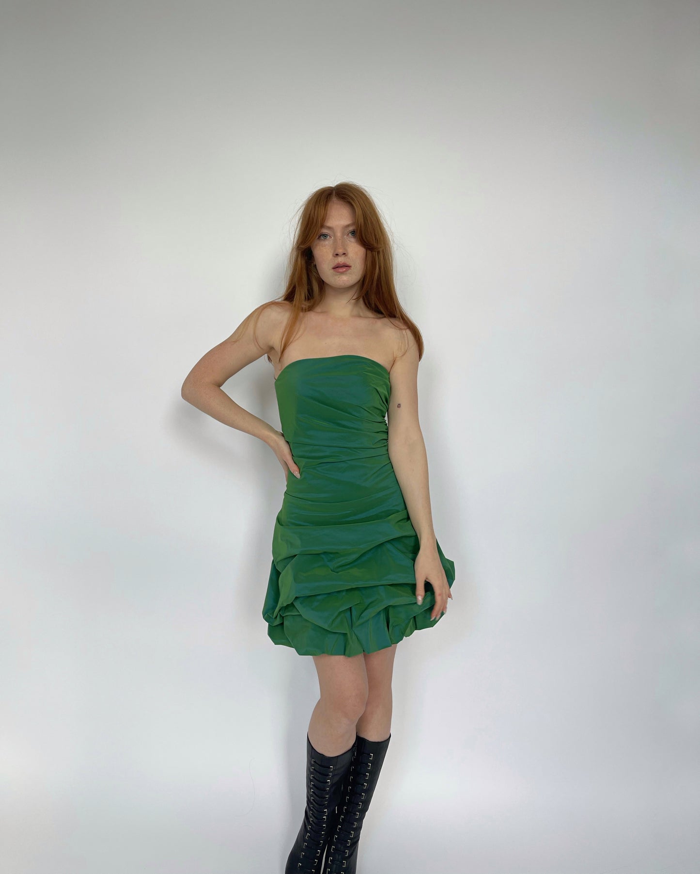 Vintage iridescent green mini dress