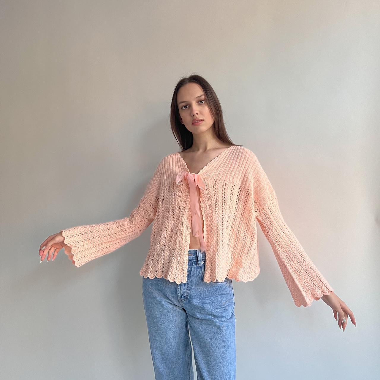 Vintage handmade pink cardigan