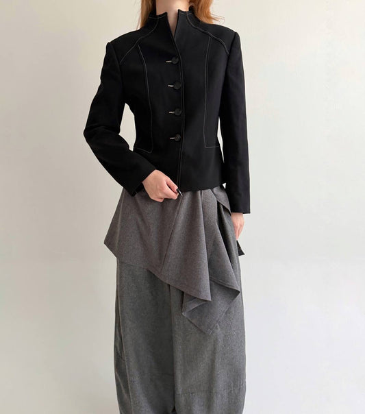 Vintage 45% viscose black button up blazer