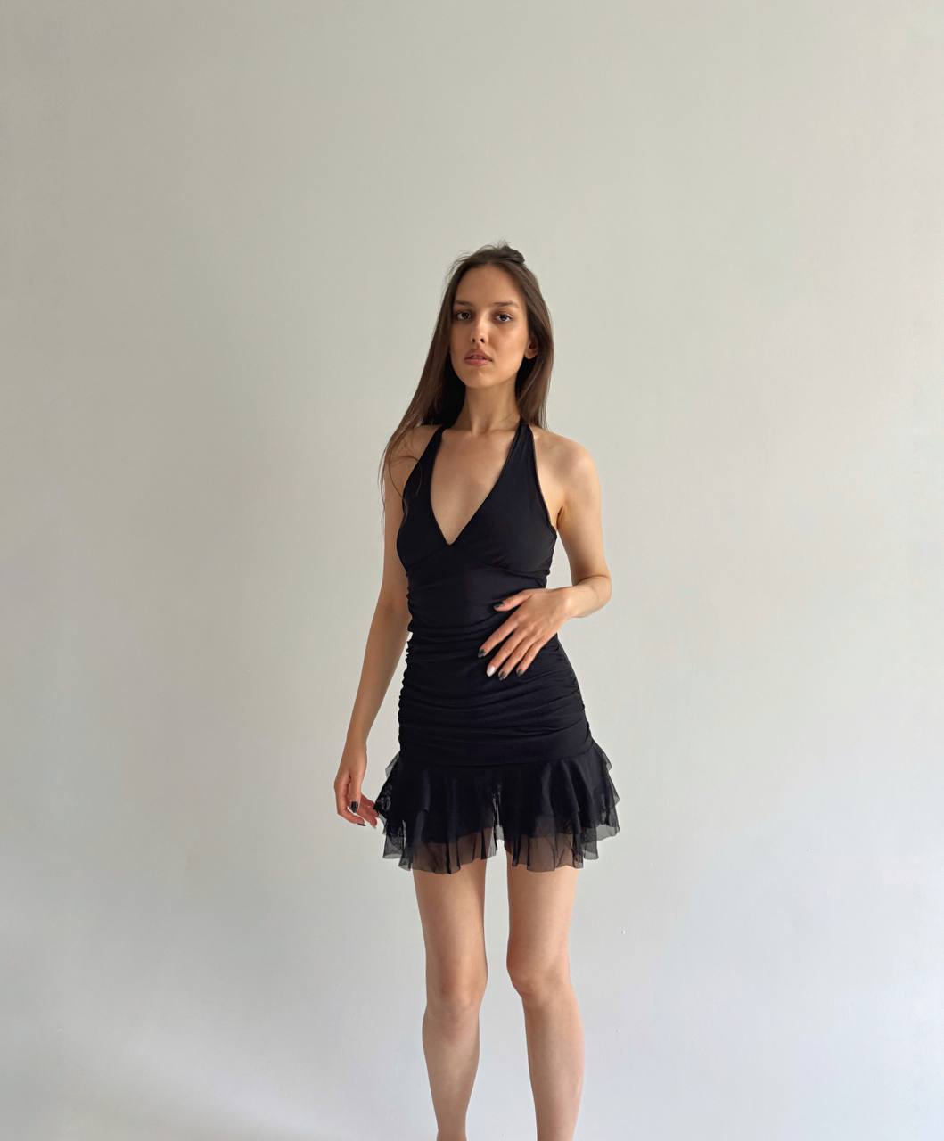 Vintage made in France ruched mini dress