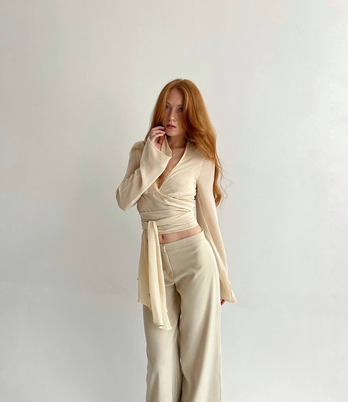 Vintage Plein Sud viscose wrap blouse