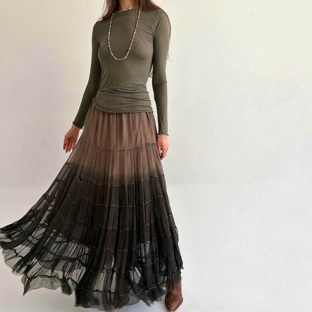 Vintage viscose ombré skirt