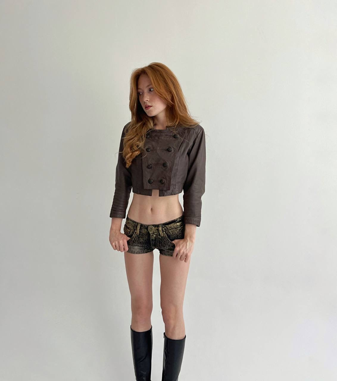 Vintage genuine leather brown jacket