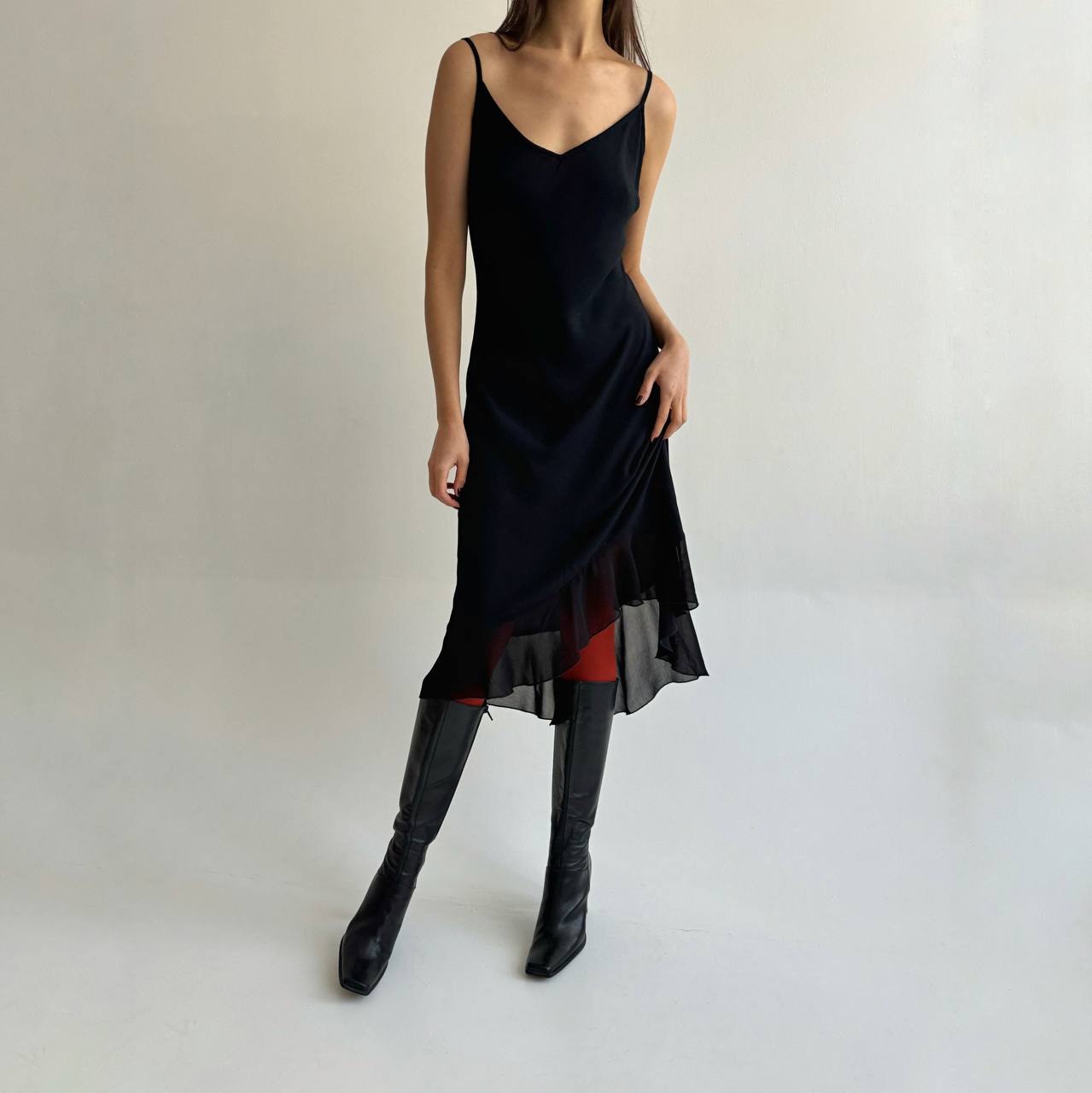 Vintage viscose black dress