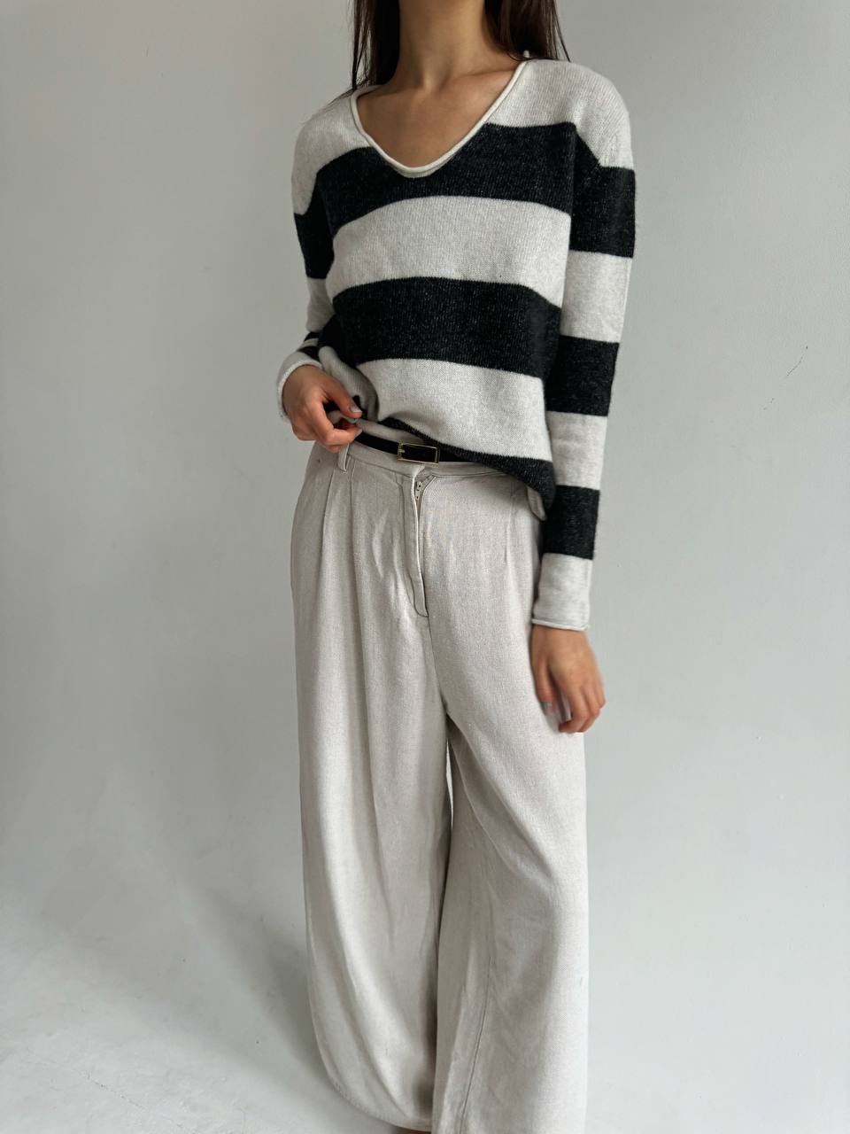 Vintage 100% cashmere striped sweater