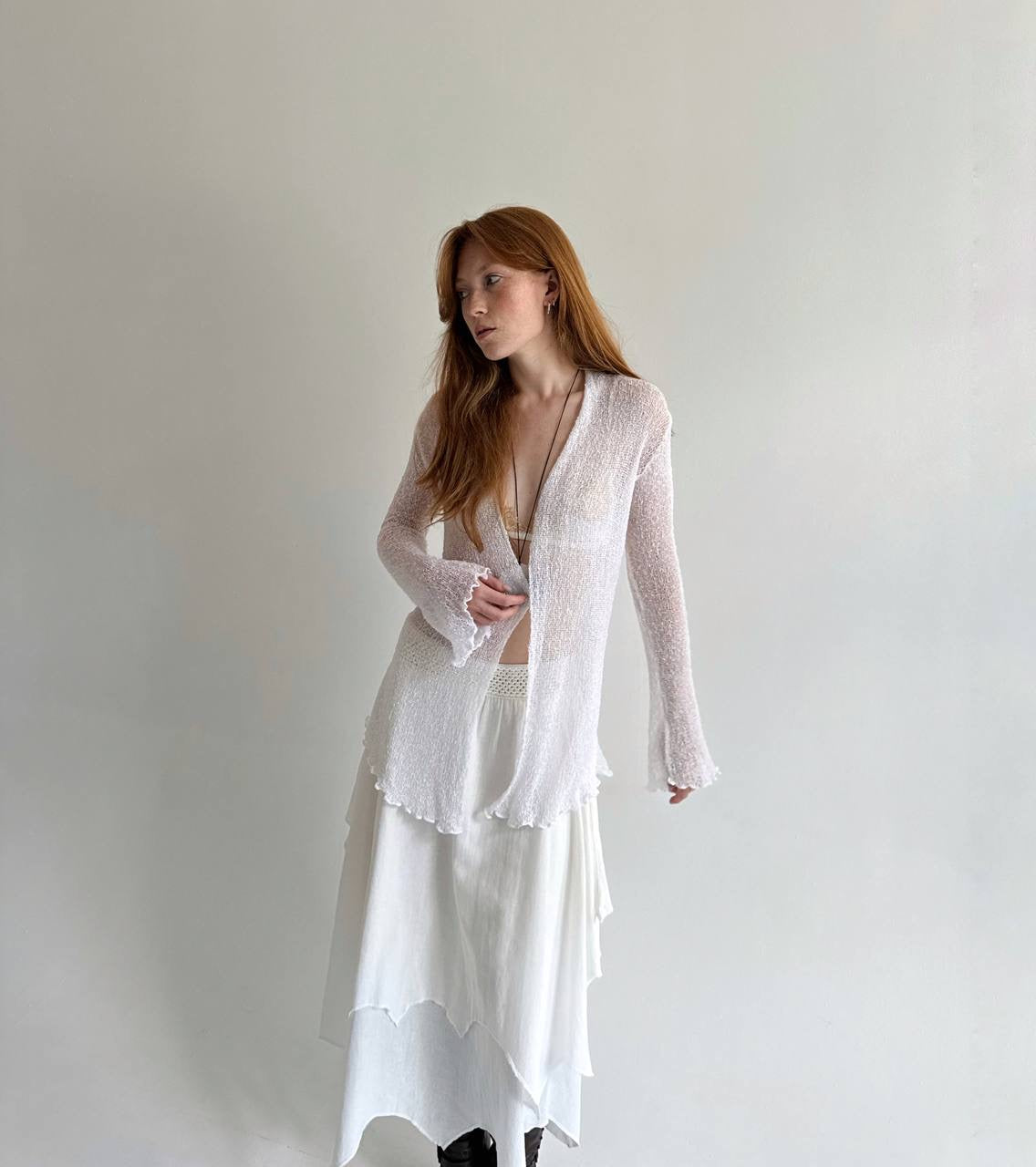 Vintage rayon handmade crochet top