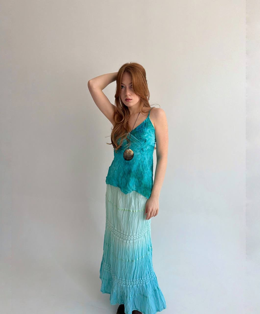 Vintage asymmetrical cami top with sequins