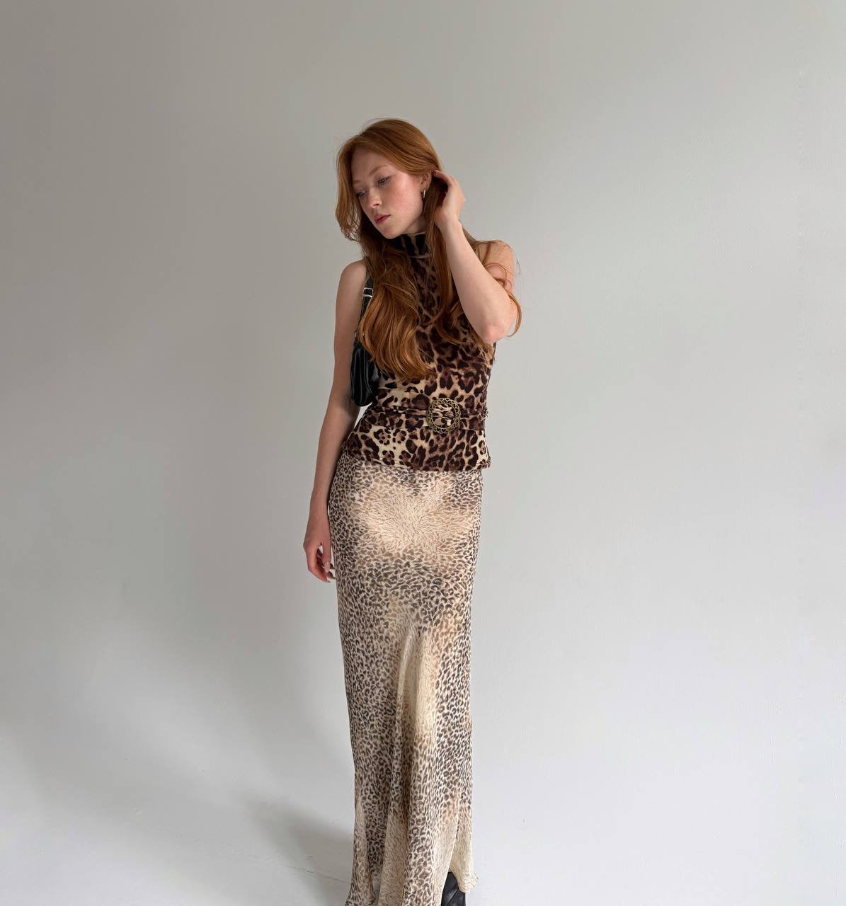 Vintage printed long sophisticated skirt