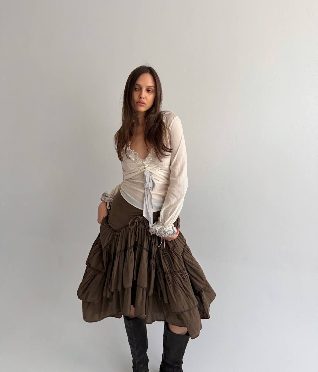 Vintage cotton ruffled skirt