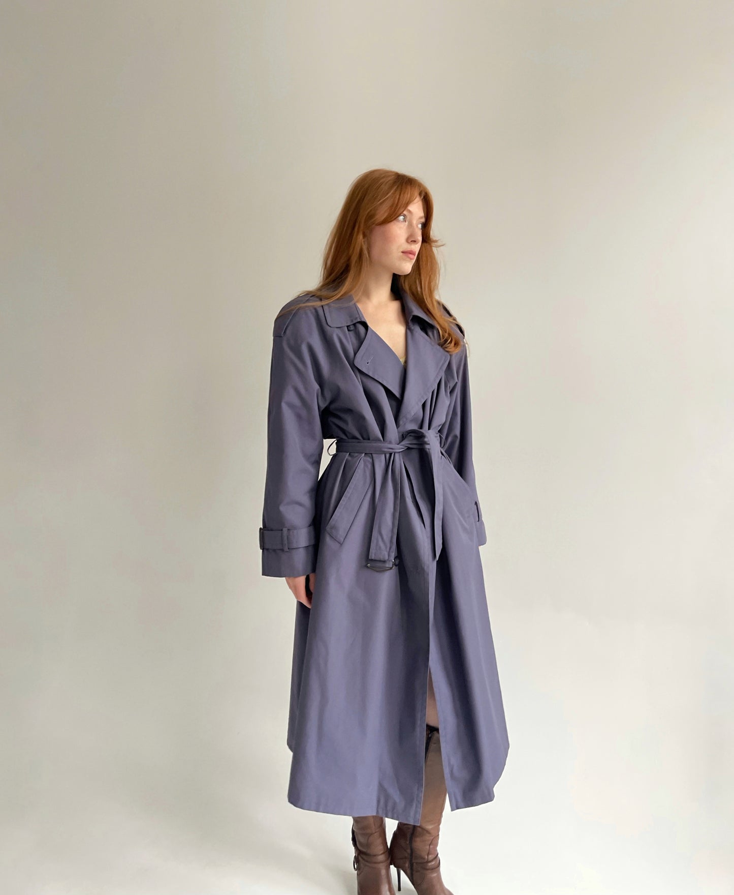 Vintage oversized trench coat with detachable warm lining