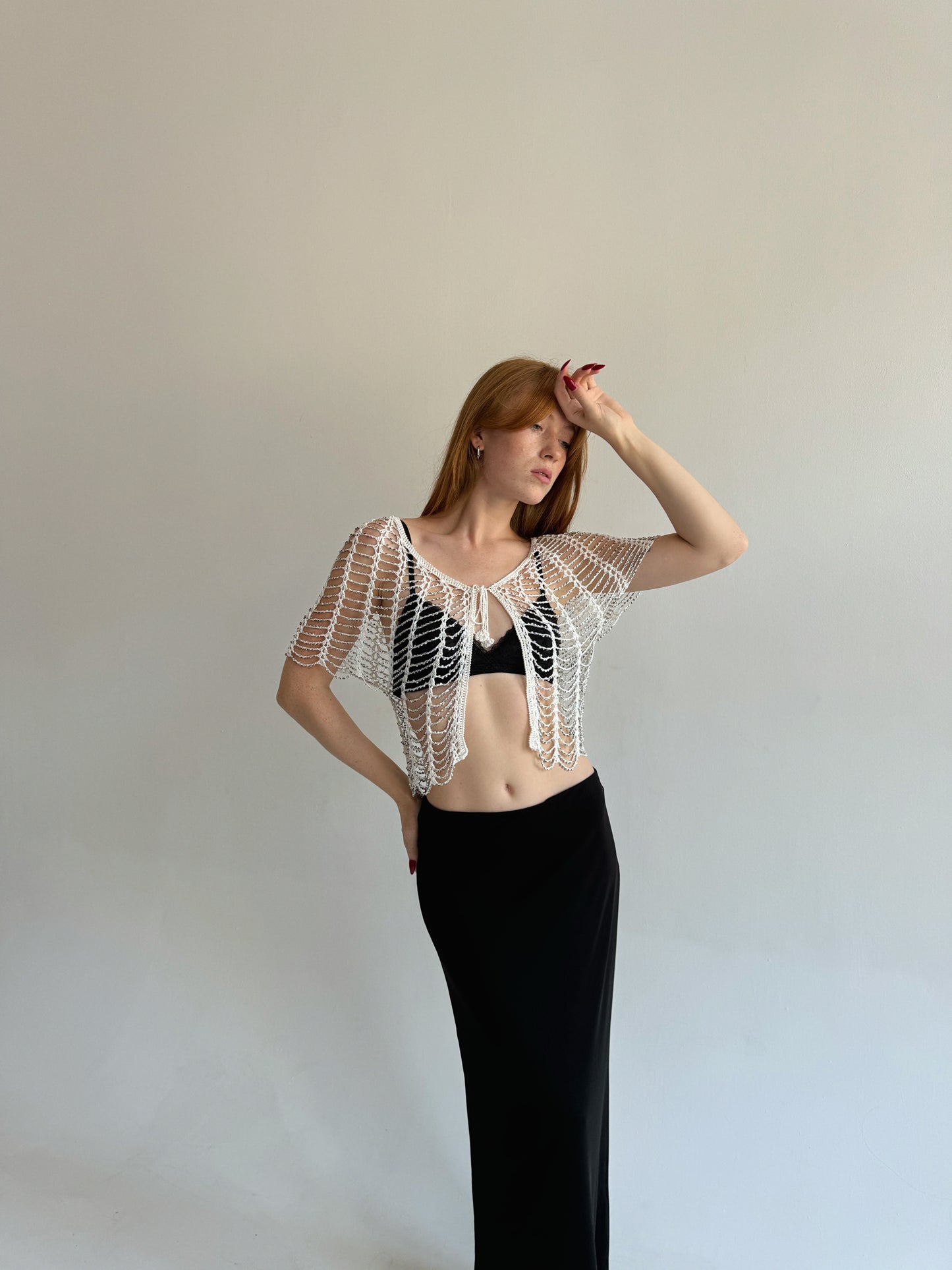 Milky handmade crochet bolero