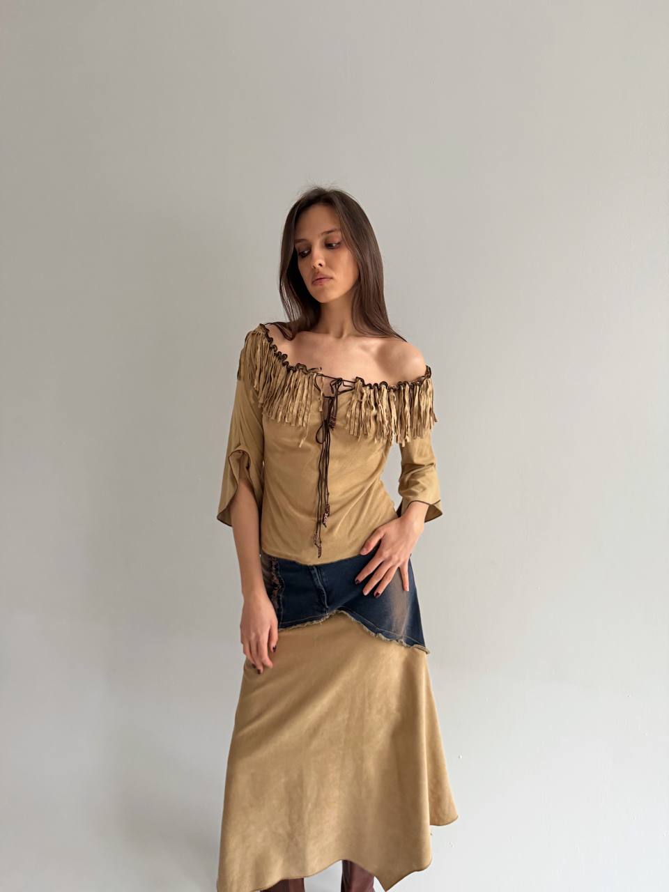 Vintage blouse with fringe