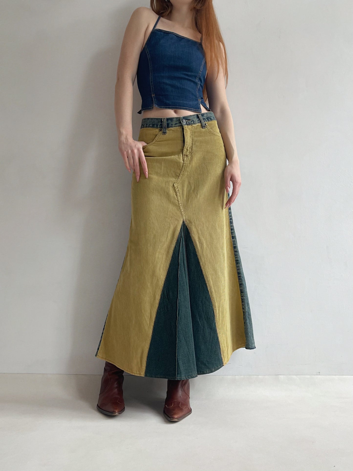 Brand new Y2K denim maxi skirt