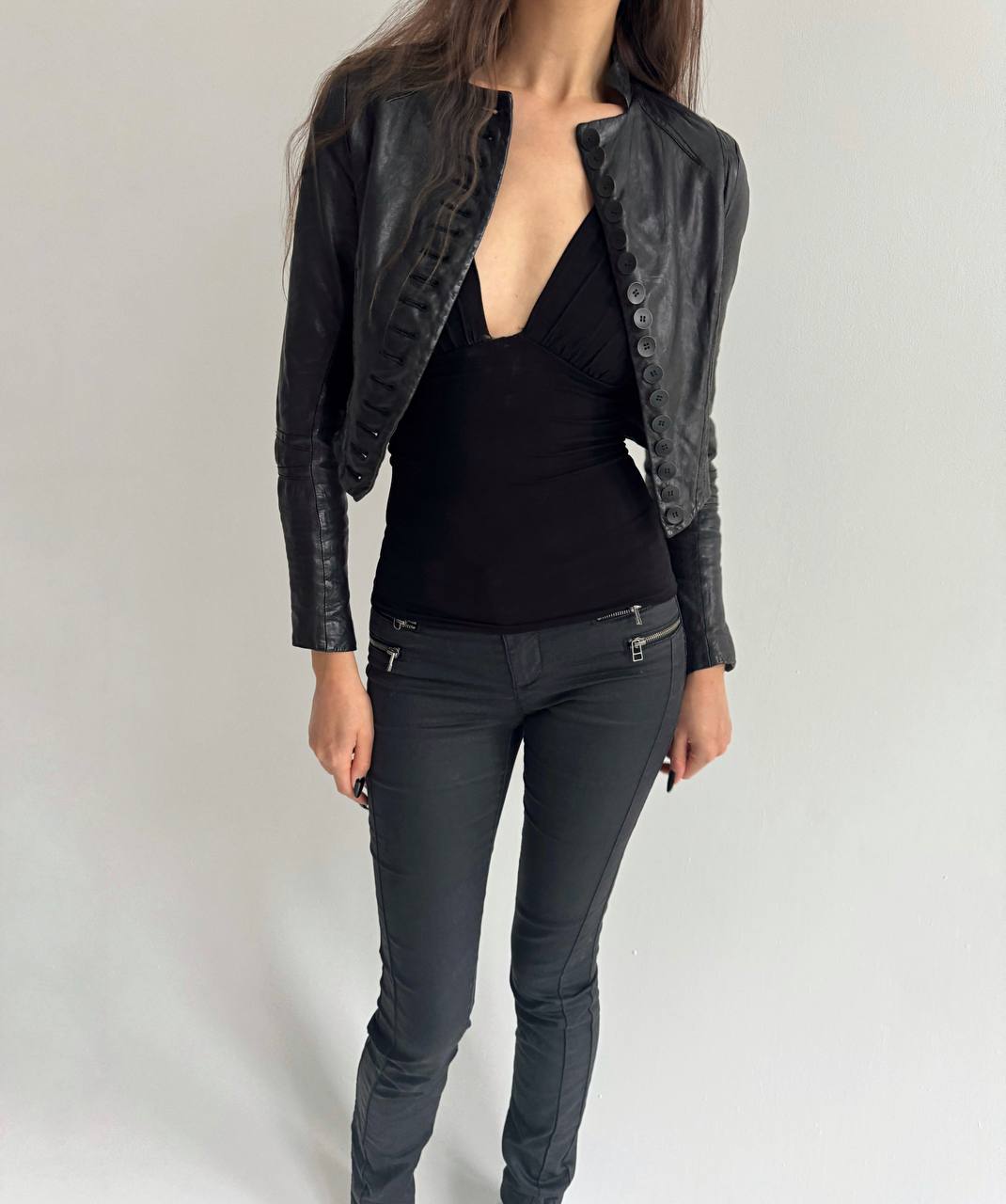 Avant garde genuine leather jacket