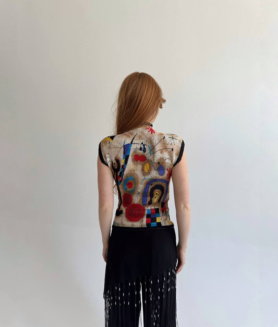 Vintage pleated avant garde blouse