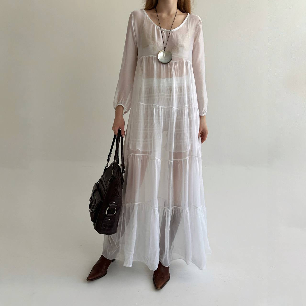 Vintage 30% silk 70% viscose super light and flowy dress