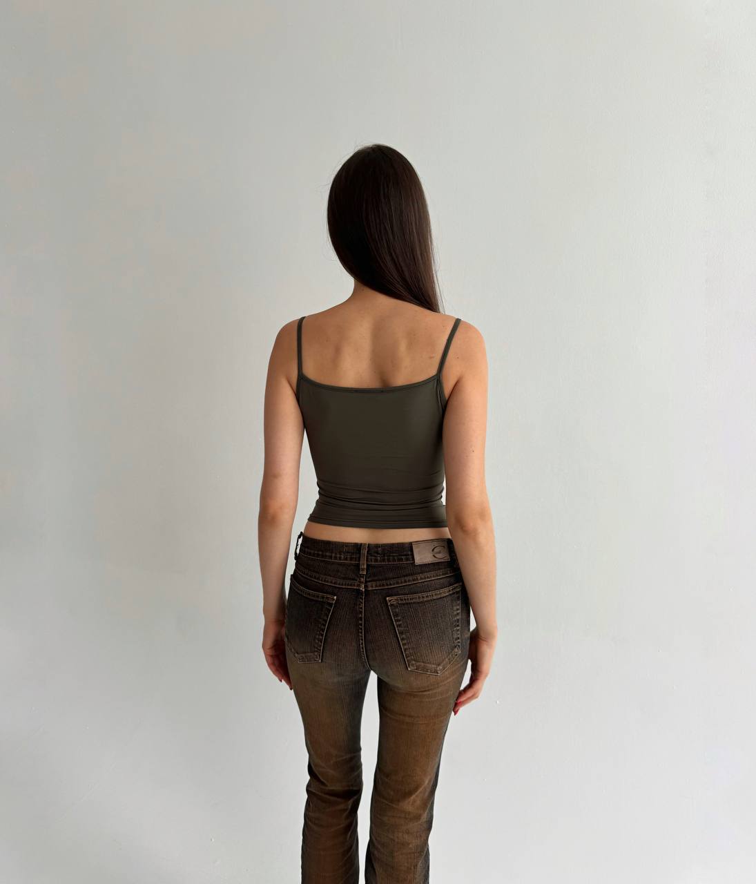 Vintage asymmetrical mesh top