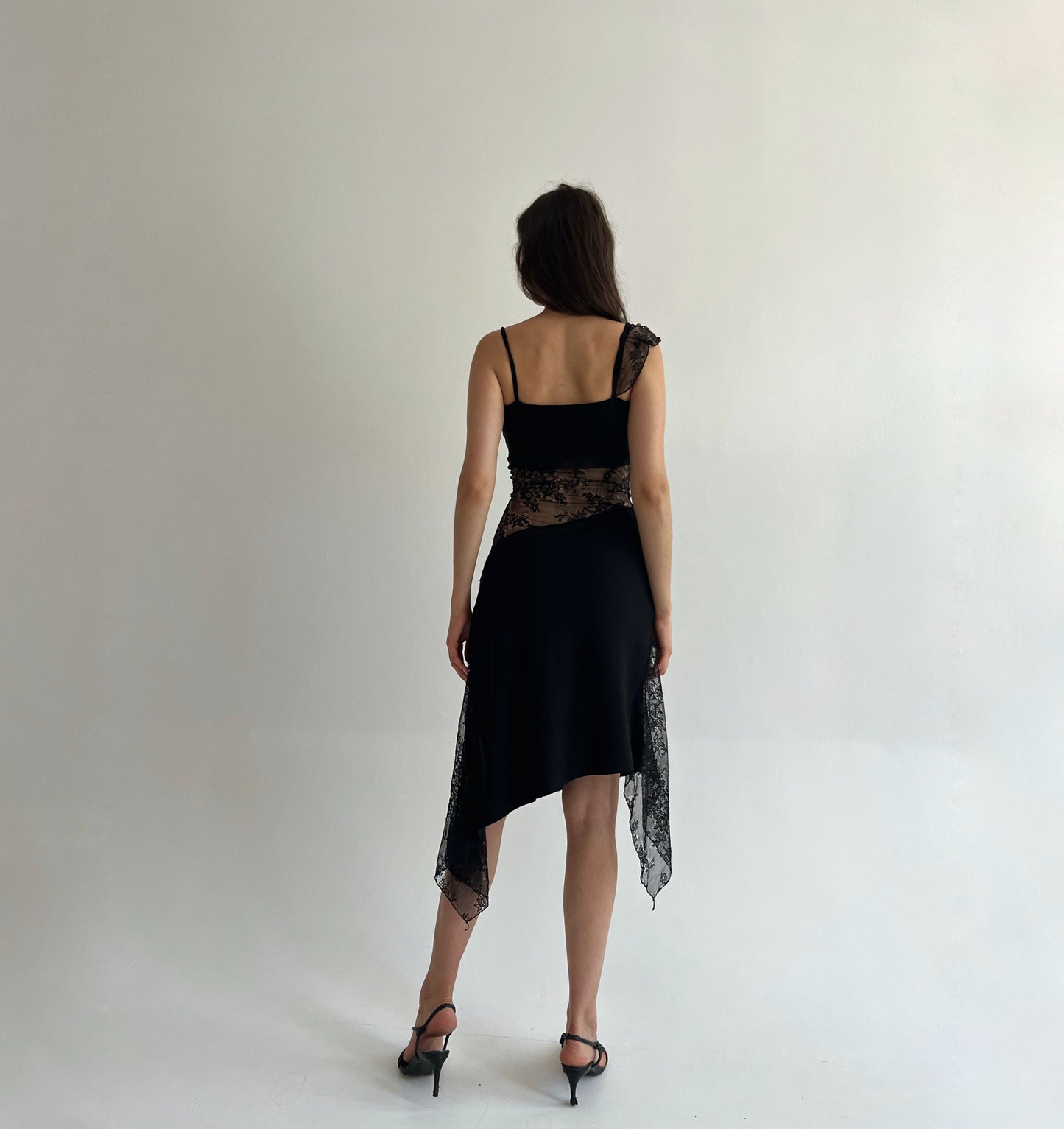 Vintage asymmetrical lace dress