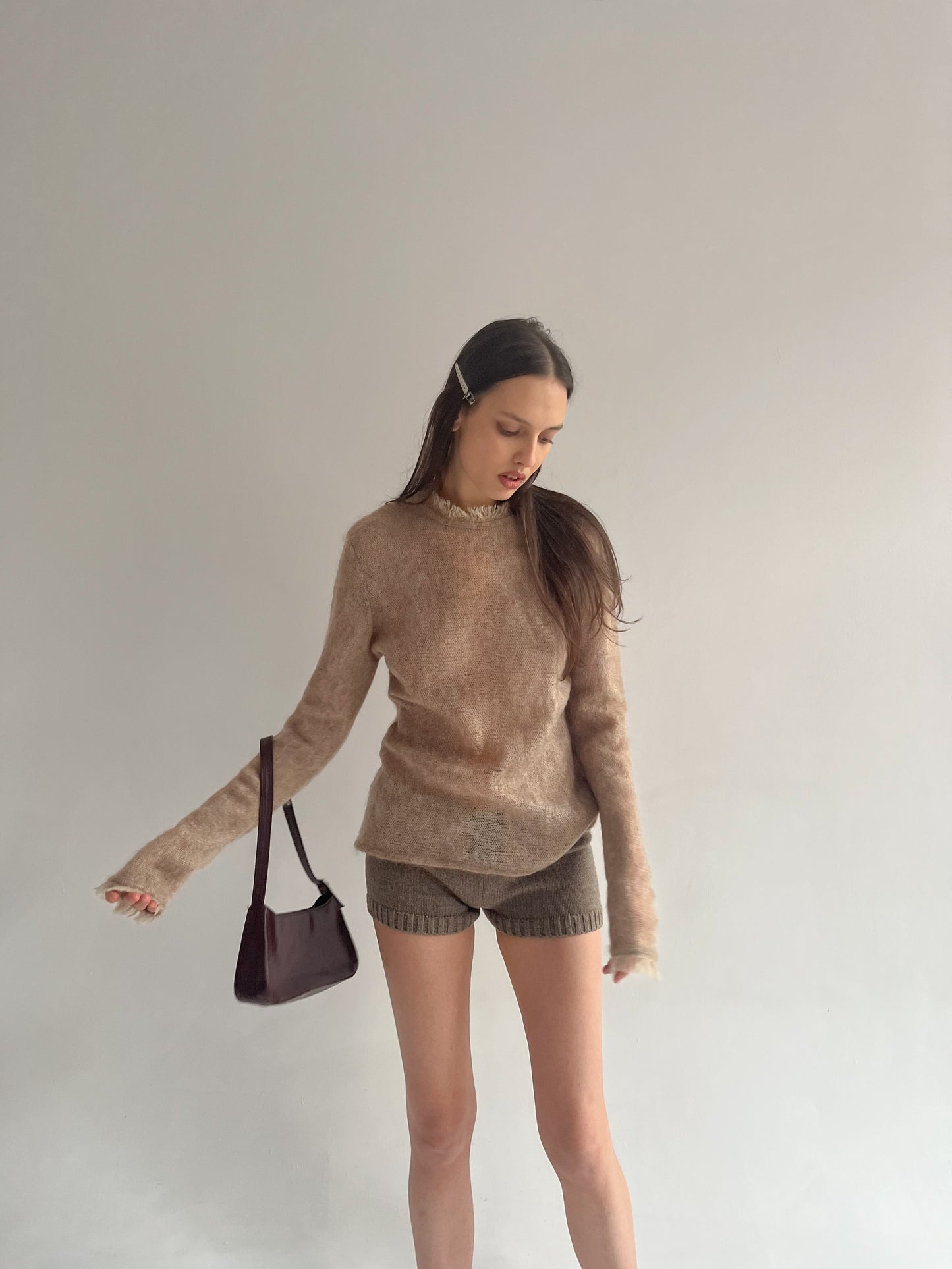 Roberto Cavalli mohair beige oversized sweater