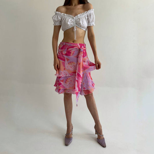 Vintage pink printed skirt