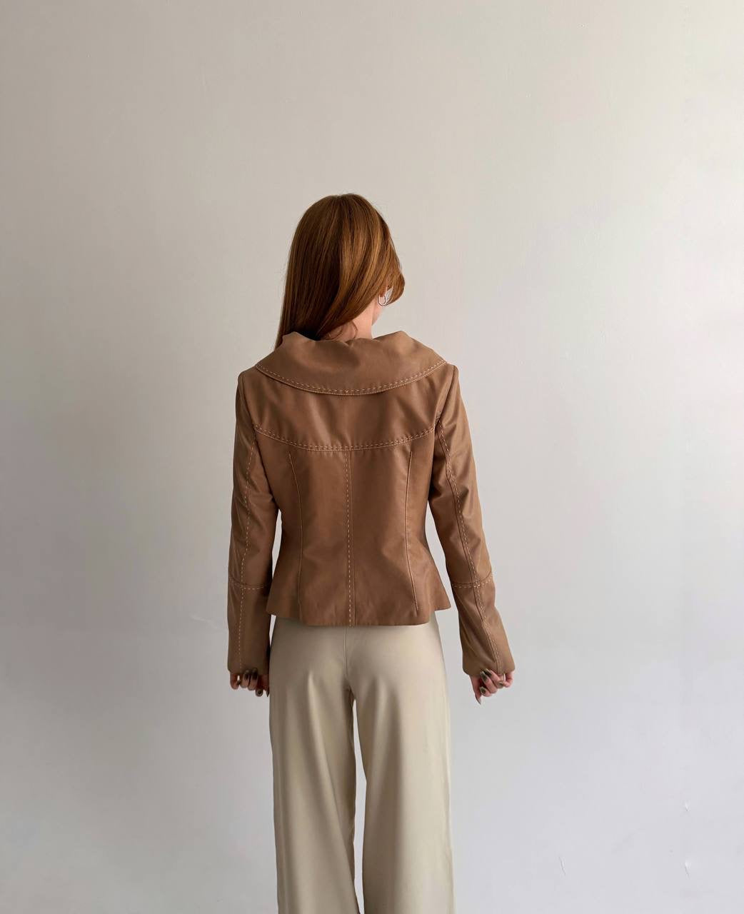 Vintage faux leather jacket with beautiful collar
