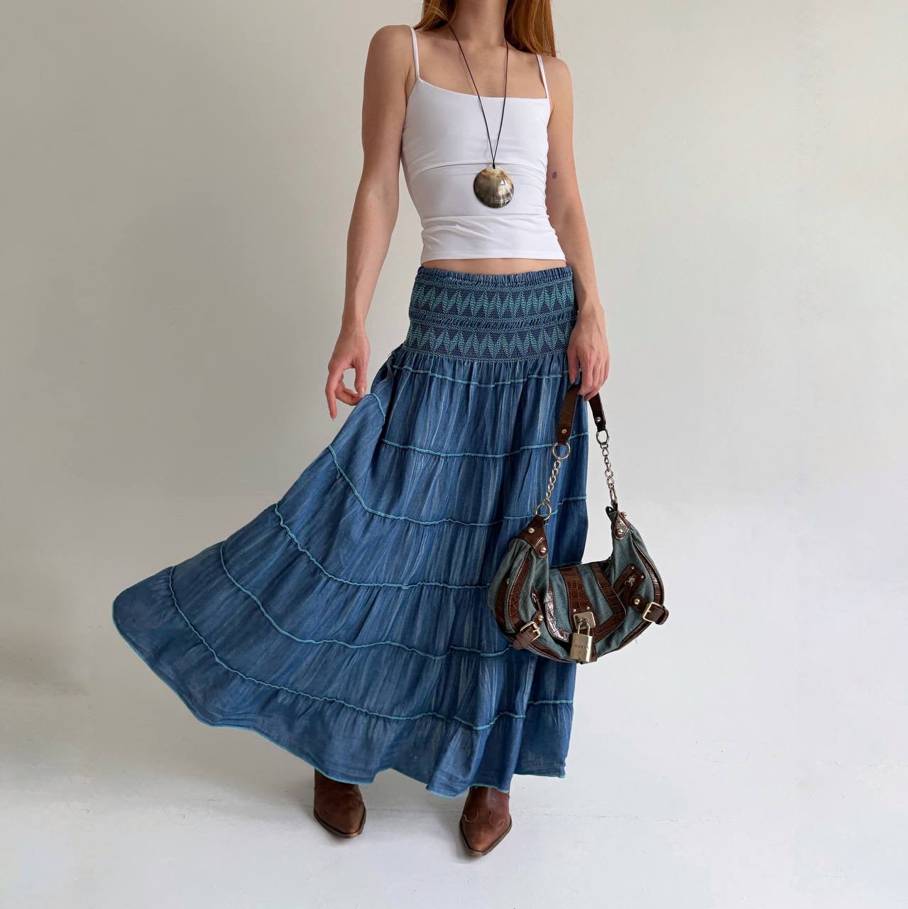 Vintage 97% cotton boho skirt