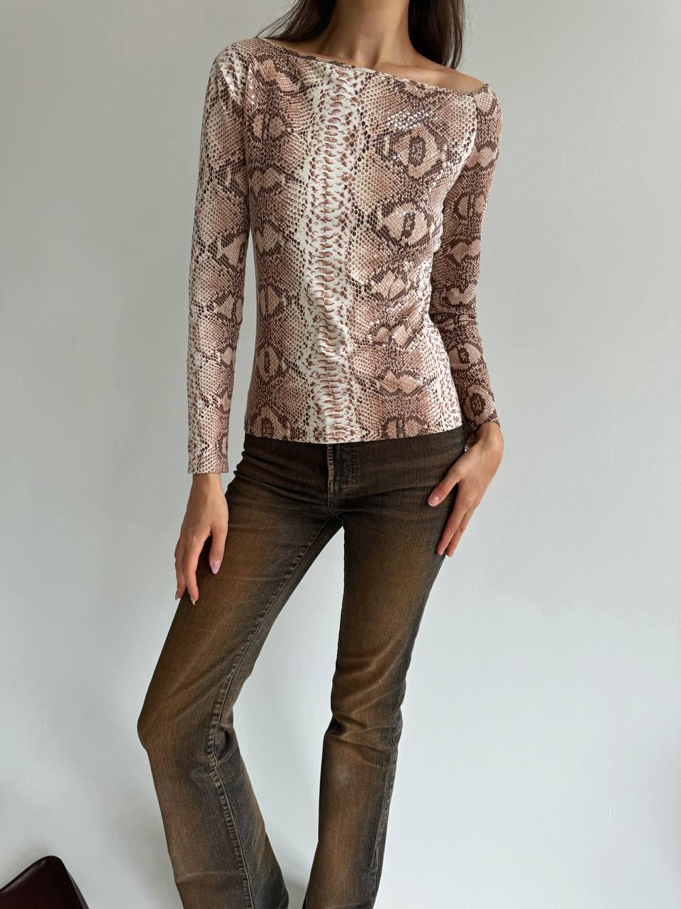 Vintage Blumarine snake print top