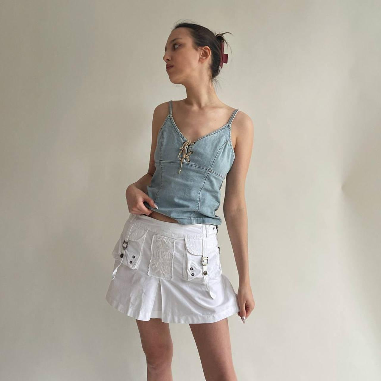 Y2K Desigual cotton pleated mini cargo skirt