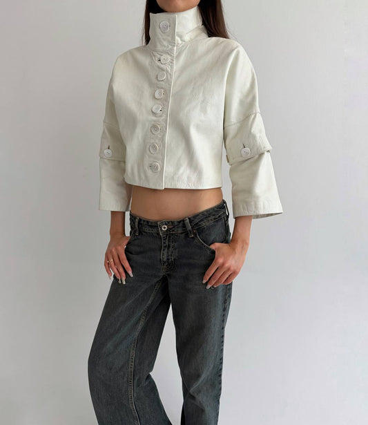 Max Mara genuine leather avant garde jacket