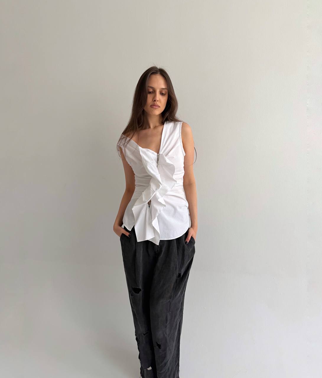 Vintage Plein Sud cotton avant garde blouse