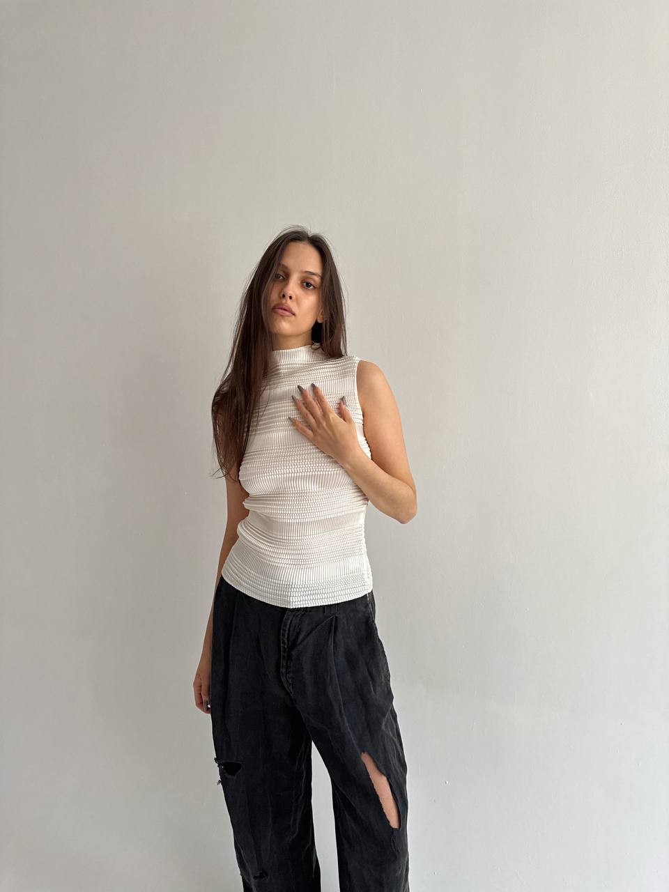 Vintage pleated avant garde top