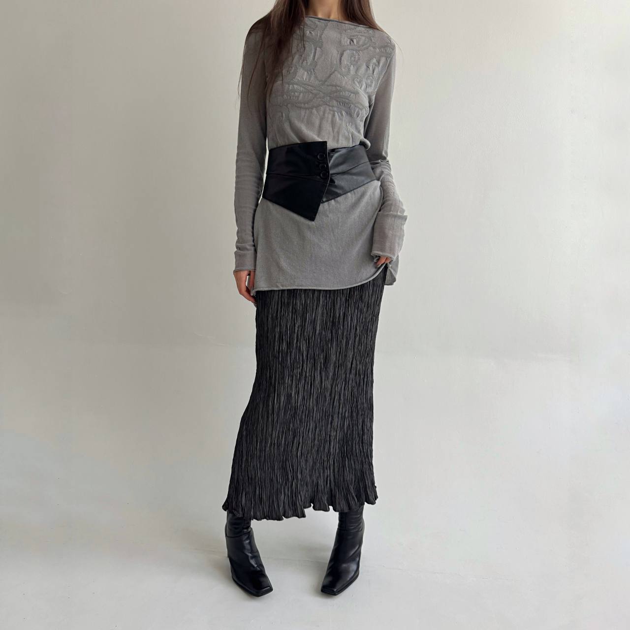 Vintage metallic pleated skirt