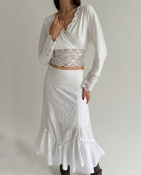 Vintage viscose Austrian lace top