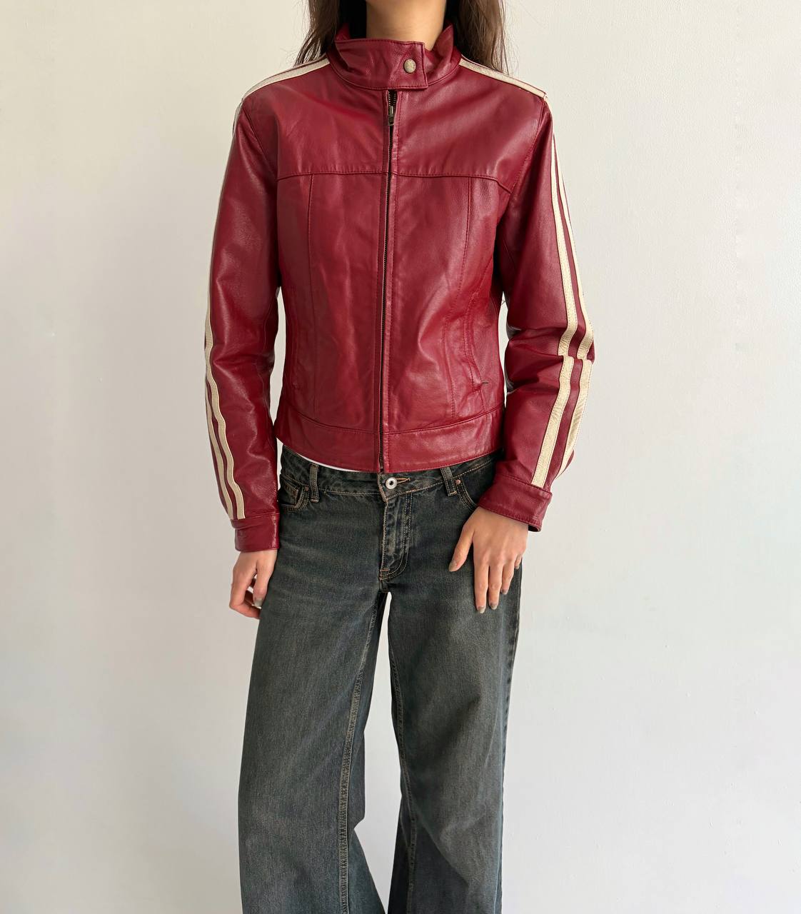 Vintage genuine leather red jacket